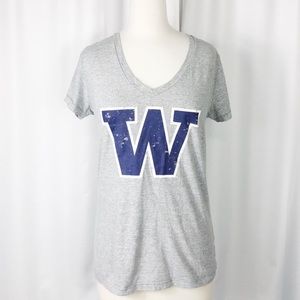 University of Washington V Neck T shirt size L